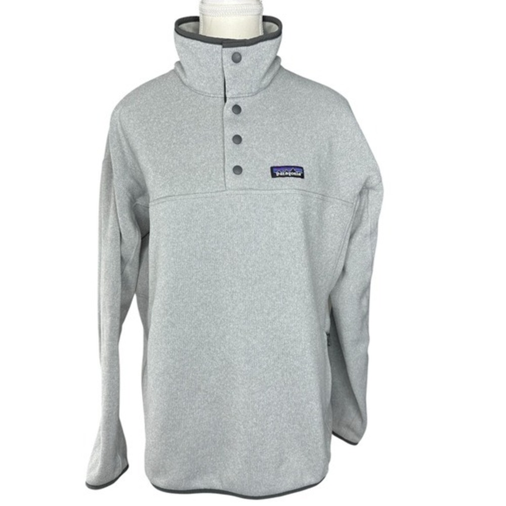 Patagonia Better Sweater‎ 1/4 Button Fleece Athletic Pullover Gray Womens Large